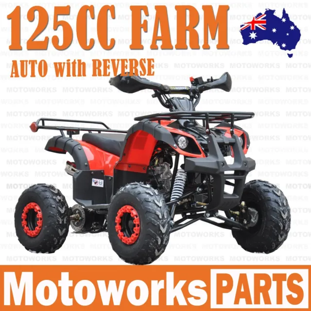 125cc FARM AUTO WITH REVERSE ATV QUAD Dirt Bike Gokart 4 Wheeler Buggy kids red