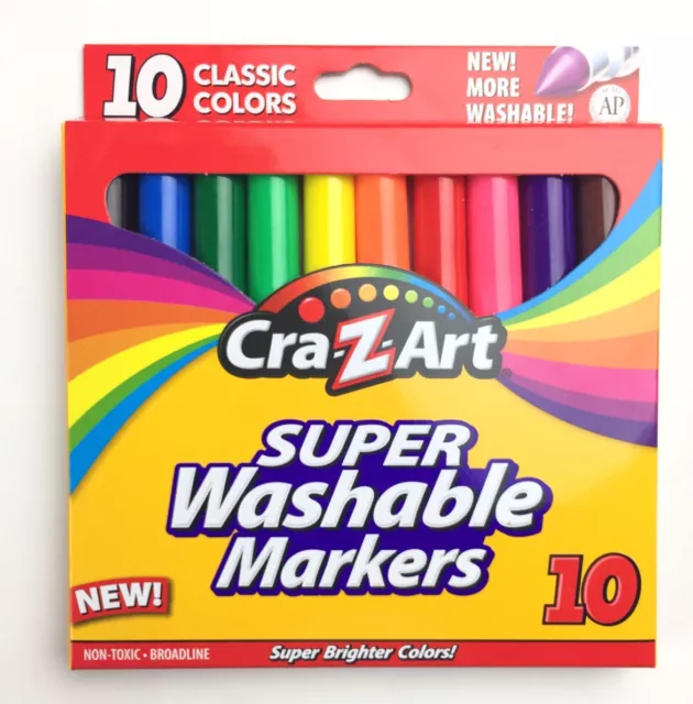 School Smart Washable Markers, Conical Tip, Assorted Colors, Pack
