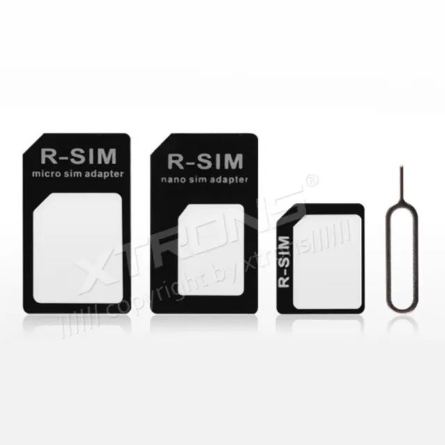 3-In-1 Pack SIM Card Adapter For All iPhone Mobile Phones Nano/Micro/Standard