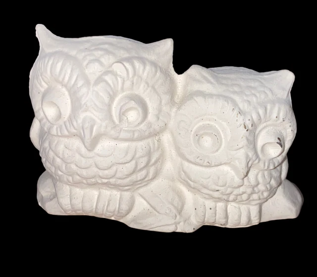 Estatuilla de búho pequeño bisque lista para pintar hágalo usted mismo