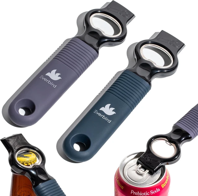 2 pack: 2-1 Soda Can Opener and Beer Bottle Opener-Magnetic Pop Tab Tool