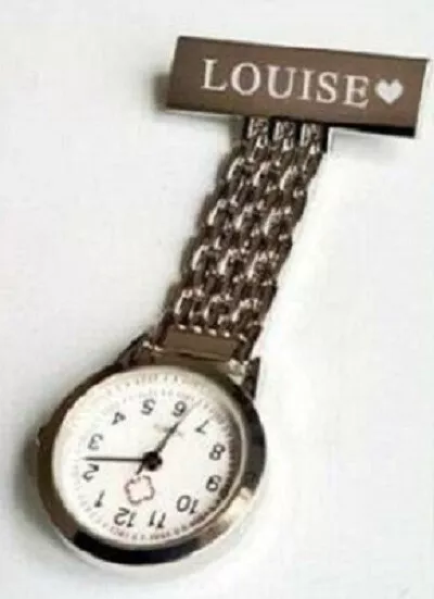 NURSE FOB WATCH Stainless Steel Quartz Silver Fob Pocket Brooch Personalised