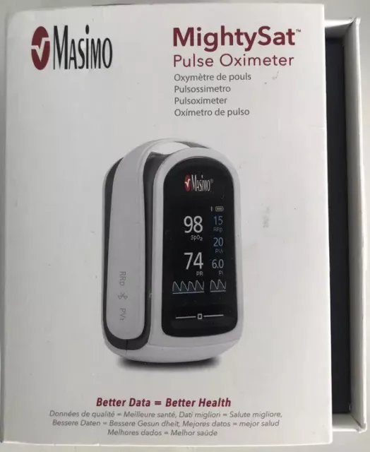 Masimo MightySat Fingertip Pulse Oximeter - 9900 - OLED Bluetooth Mobile APP