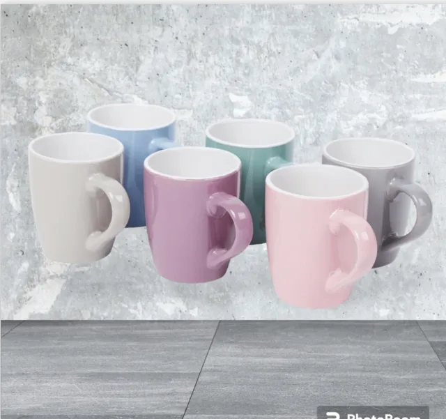 Kaffeebecher 6 Stück Bunt kleine Tassen 200ml aus Keramik Kostenloser Versand 📦