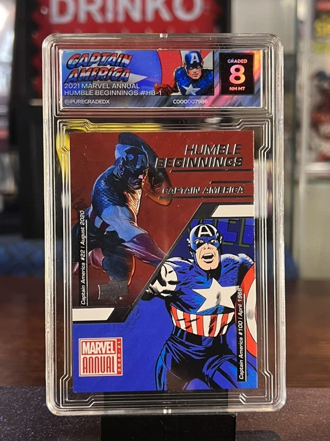 2021 Marvel Annual Humble Beginnings - Captain America - PGX 8  graded card slab