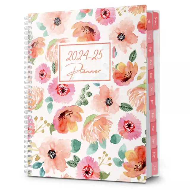20242025 PLANNER BOOK (8.5x11", Floral), July 2024June 2025 Large