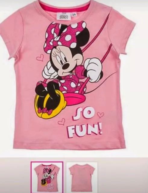 Maglietta tshirt  per bambina 8 anni nuovo shirt Disney Minnie rosa