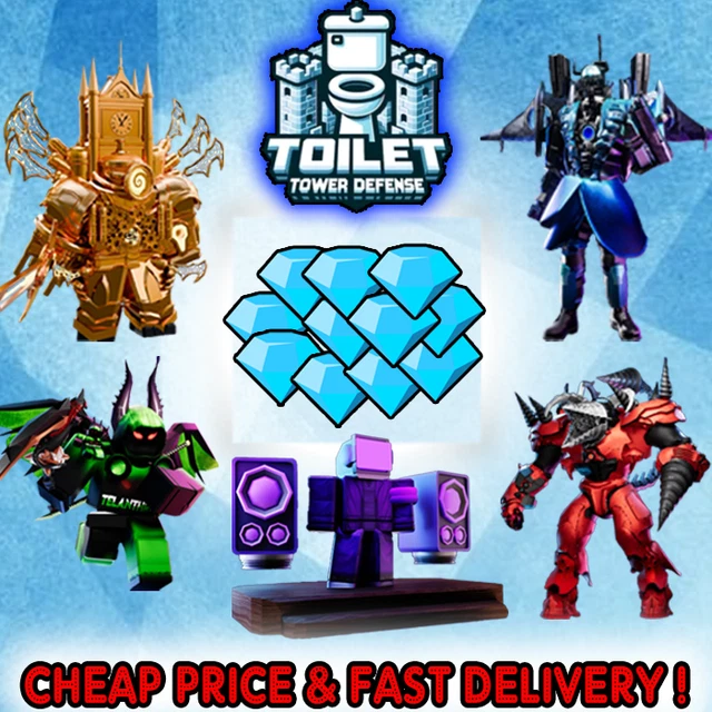 GEMS For Toilet Tower Defense (TTD) – Roblox – 100k / 250k / 500k / 1M / 2M – CHEAP & FAST