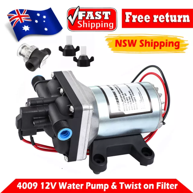 Replace for SHURflo 4009 12volt Caravan Water Pump & Twist on Filter Pack Camper