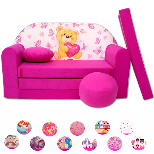 Spielsofa Kindersofa 3in1 Sofabett Schlafsofa Couch Baby Sofa Sitzkissen faltbar