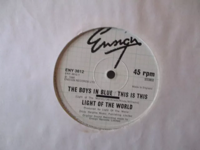 LIGHT OF THE WORLD The Boys In Blue / This Is This 12" Single