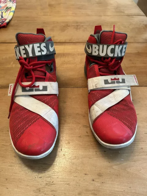 Nike Lebron Soldier 11 TD Ohio State PE NICK VANNETT Football Cleats Red  Size 16