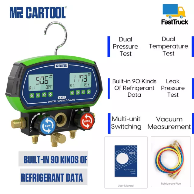 Air Conditioning AC Digital Manifold Gauge Set Refrigeration HVAC Systems Vacuum