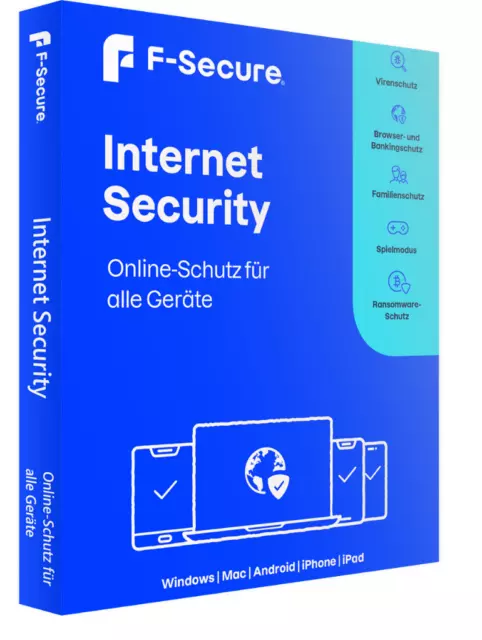 F-Secure Internet Security (SAFE)  2024 • 1, 3, 5 oder 10 Geräte 1 Jahr Download