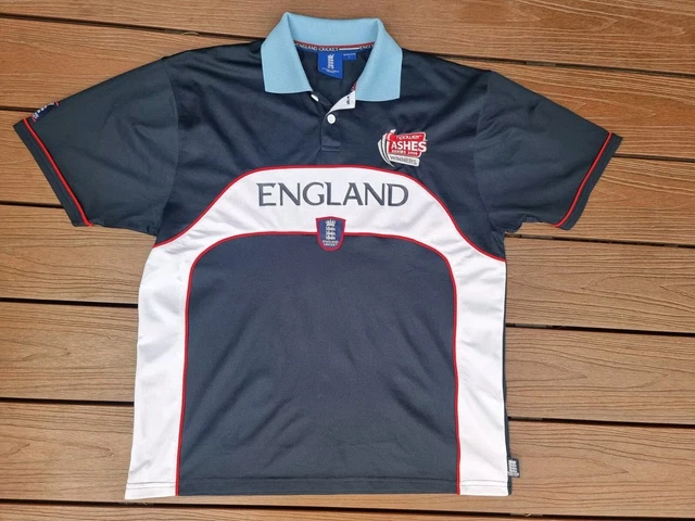 ENGLAND CRICKET 2009 Ashes Winners Jersey Shirt Blue White Size