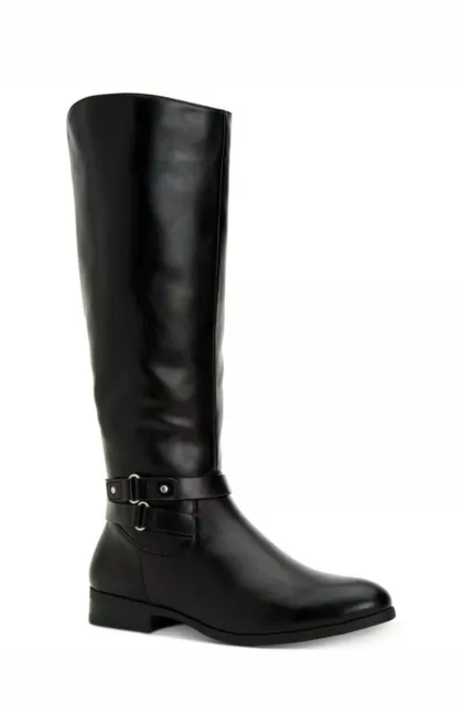 Style & Co Womens Black Riding Boots Size 5.5 M Tall Shaft Round Toe