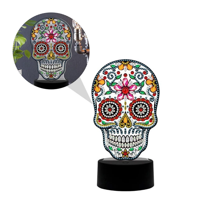 HALLOWEEN SKULL DESK Lamp LED Bedside Light Night Painting Table £15.69
