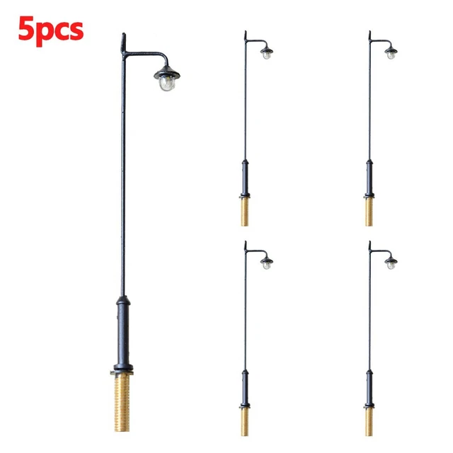 Kit De 5 Lampadaires Pour Modélisme Ferroviaire échelle O - 20 Cm, 3V, Décor Train électrique