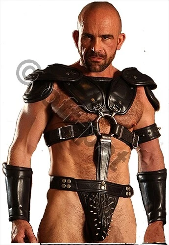 ARMATURA GLADIATORE ROMANA FATTA A MANO DA UOMO IN VERA PELLE Armatura da gladiatore maggior parte taglie