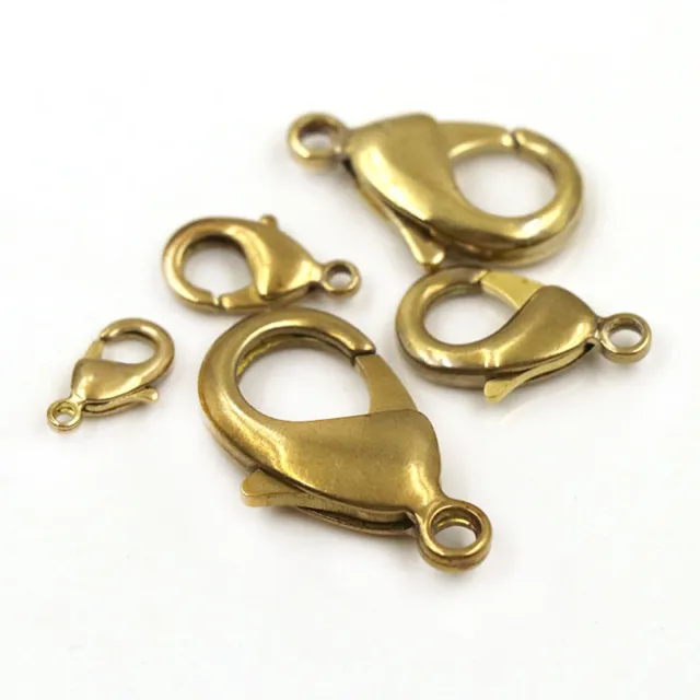 Solid Brass Lobster Claw Carabine Trigger Clasp Jewellery Findings 12 15 23 27mm