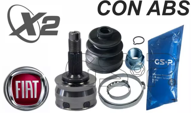 2 Kit Giunti Omocinetici + Grasso E Fascette Dx E Sx Fiat Seicento Con Abs