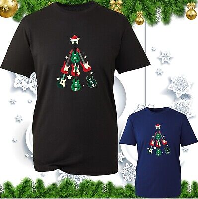 Guitar Tree Christmas T-Shirt Electrical Guitar Lovers Musician's  Xmas Gift Top