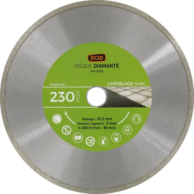 Disque diamanté carreleur ° 230 mm coupe carrelage SCID