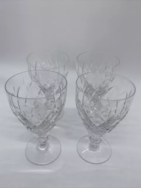 4 x WEBB CORBETT  ROYAL DOULTON ROLLESTON PATTERN SMALL WINE/ PORT GLASSES.SET#1