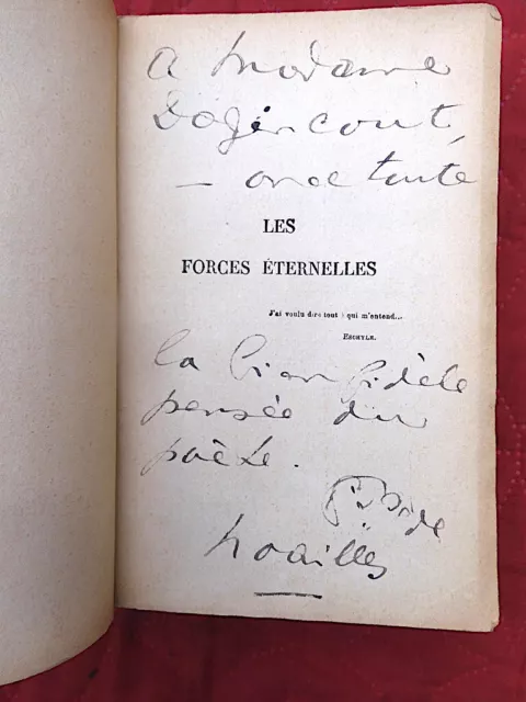 ENVOI AUTOGRAPHE Comtesse DE NOAILLES Forces Eternelles 1920 + ANNOTÉ 53