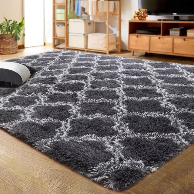 Fluffy Rugs Large Shaggy Rug Living Room Bedroom Anti-Slip Soft Carpet Floor Mat