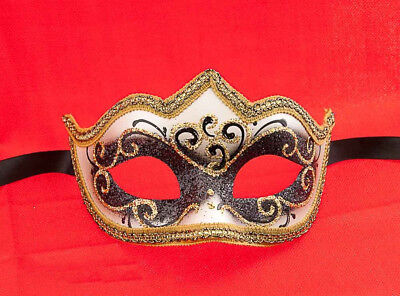 Mask from Venice Colombine IN Tip Nymph Black Authentic Venetian 741 V38B
