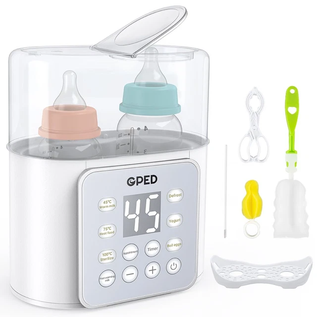 Baby Bottle Warmer, Double Bottles 9-In-1 Fast Milk Warmer with Appointment &Tim