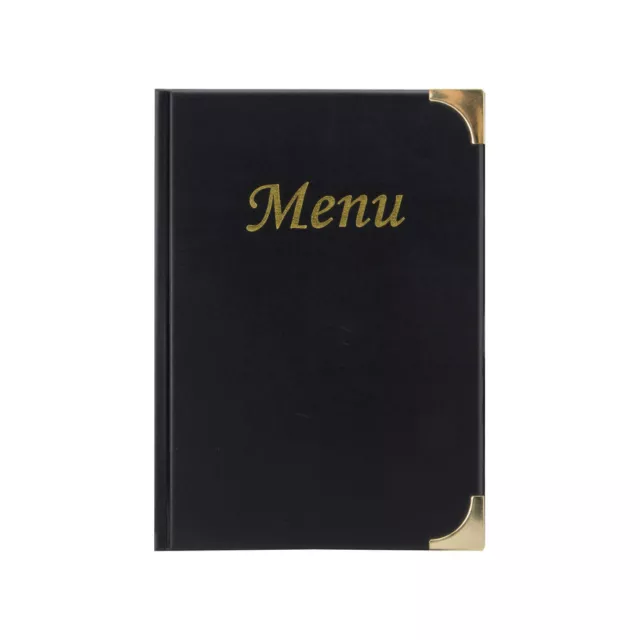 Securit Basic Range Menu Book Cover with 4 Fixed Double-sided A5 Inserts Black M