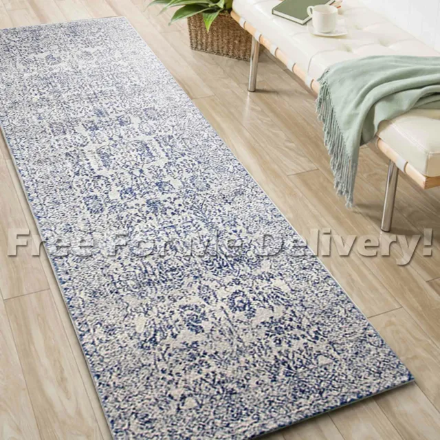 SULIS ALLOVER BEIGE BLUE TRADITIONAL RUG RUNNER (M) 80x300cm **FREE DELIVERY**