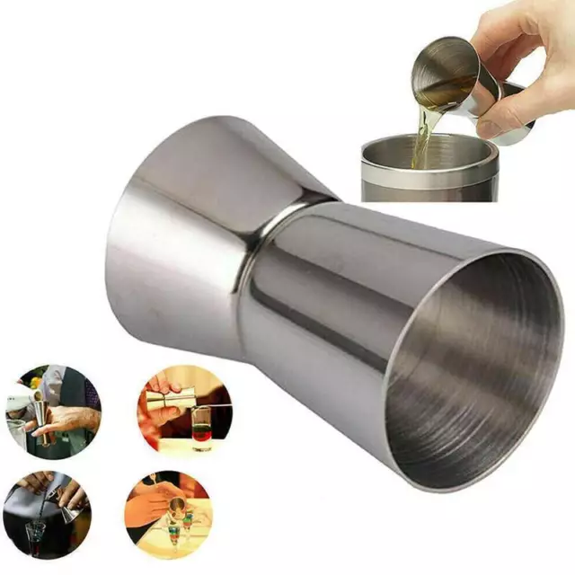 Stainless Steel.Double Single Shot Measure Jigger Spirit Bar Cocktail Drink Cup