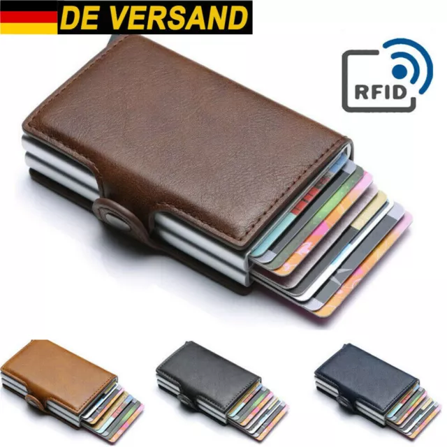 Kreditkartenetui mit Geldklammer Mini Portmonee RFID Schutz Wallet Geldbörse Neu