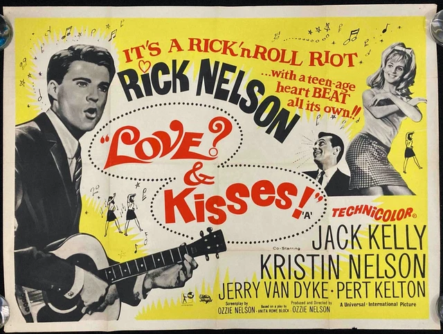 LOVE AND KISSES Original Quad Movie Poster Ricky Nelson 1965 £75.00 ...