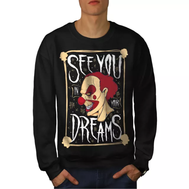 Wellcoda Clown Dream Scary Horror Mens Sweatshirt,  Casual Pullover Jumper