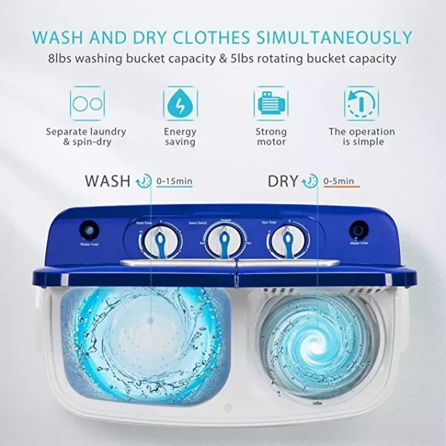 Portatil Lavadora y Secadora de Ropa Para Apartamento Pequena Washing Machine 3