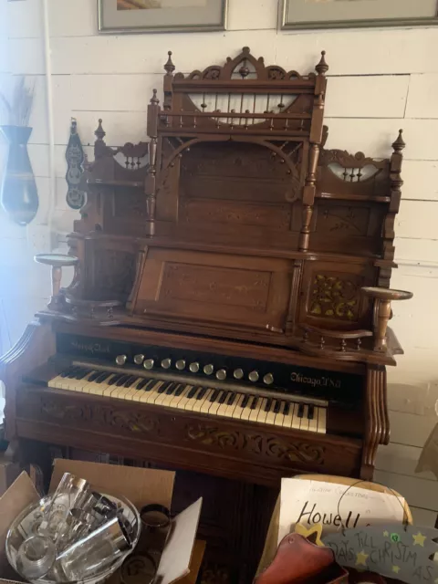 Antique Walnut Pump Organ with Pedal