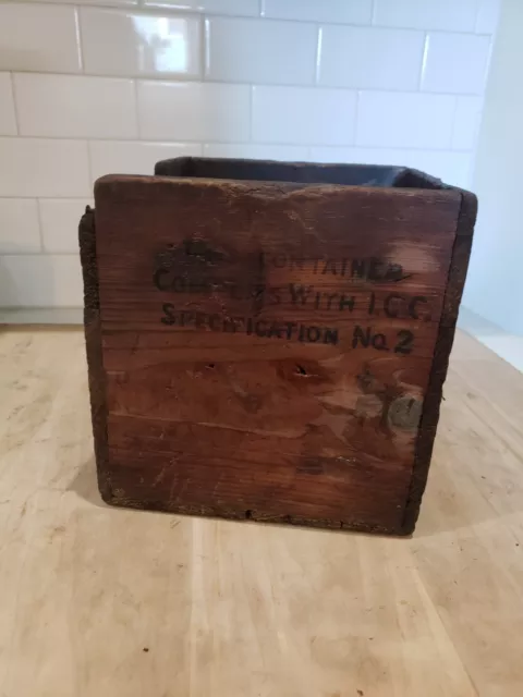Vintage Explosives Wood Crate Box Dynamite Mining I.C.C. No. 2 railroad