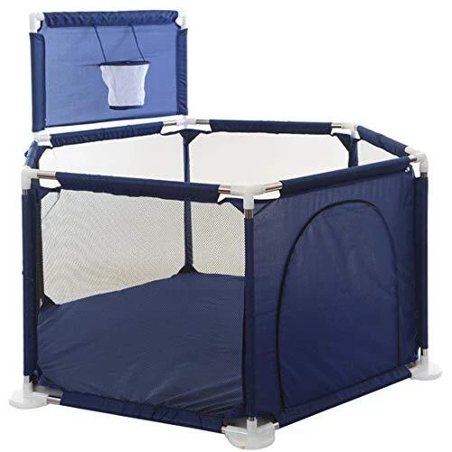 Portable Baby Ball Pit Playpen Playard Fence Playtent with Basketball Hoop Br...