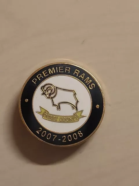 Derby County FC Football Pin Badge. "Premier Rams 2007-2008"