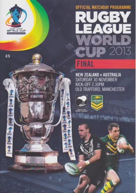 RUGBY LEAGUE WORLD CUP 2013 FINAL NEW ZEALAND v AUSTRALIA MINT PROGRAMME