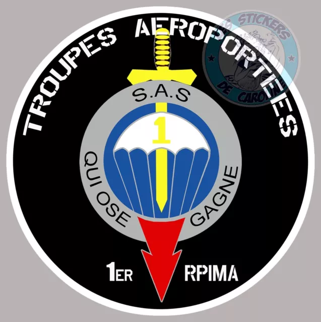 STICKER INSIGNE REGIMENT PARACHUTISTE INFANTERIE MARINE 1er RPIMA SAS RZ026