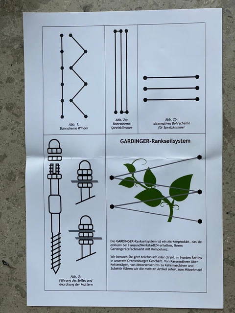 Gardinger Rankseilsystem, Rankhilfe (2 Sets)