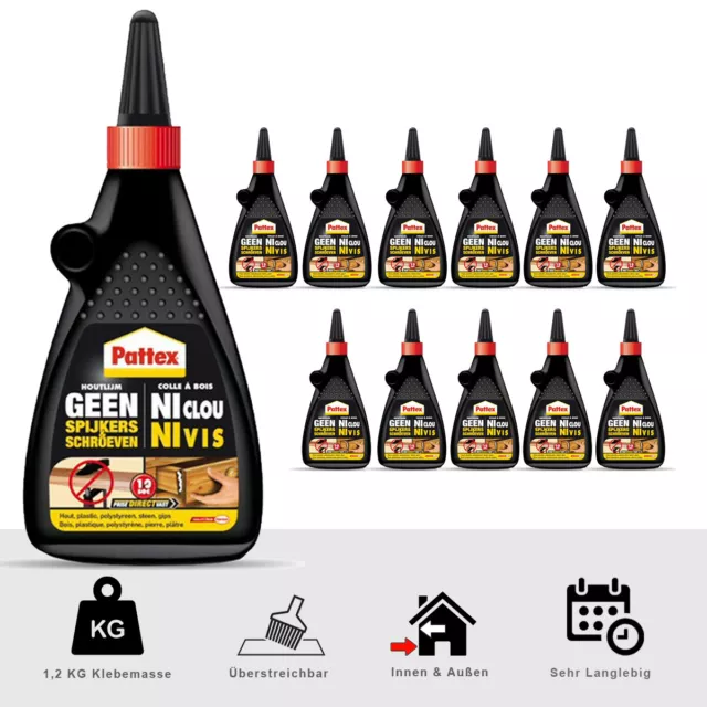 12 X Pattex Colle à Bois, Bois - Rapidement Séchage Et Fixés - 4,99 € / Pièces