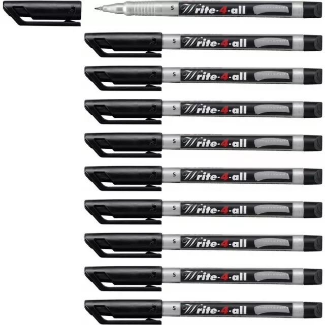 Permanent-Marker STABILO Write-4-all superfein 10er Pack schwarz CDs beschriften