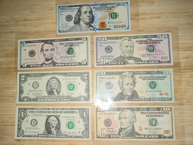 US Complete Star Note Set - All Very Low Serial Number's 