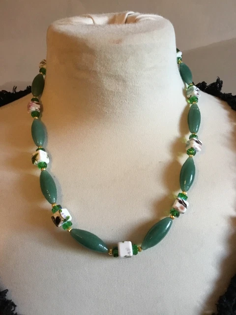 Collier De Perles Verre Murano Et Porcelaine - Canada